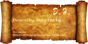 Dvorszky Henrietta névjegykártya